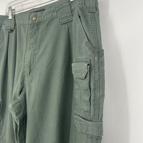 5.11 Tactical Mens Cotton Canvas Cargo Pants Regular Fit Green Size 38x32 - Picture 3 of 8